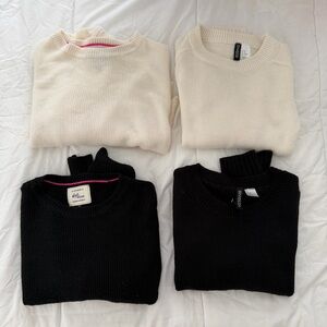 Black and Cream Sweater Set